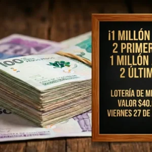 1 millón a las 2 primeras cifras y 1 millón a las 2 últimas cifras de la lotería de medellín | valor 40 mil | Viernes 27 de febrero