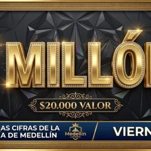 1 millón | valor 20 mil | 2 últimas cifras de la lotería de medellín | Viernes 13 de Marzo